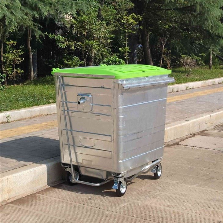 White Steel Trash Can