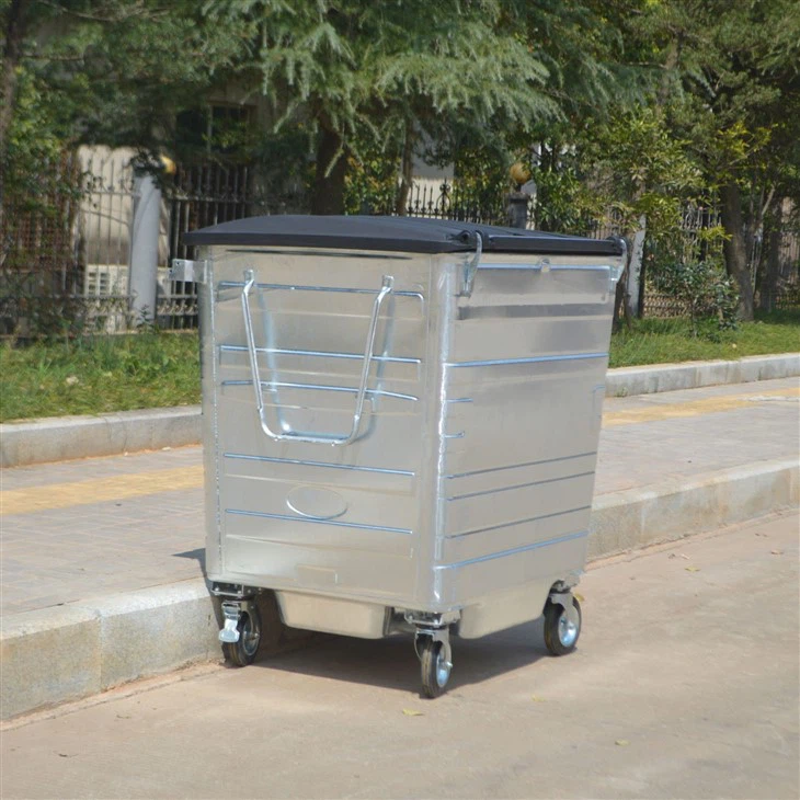 Locking Metal Garbage Can